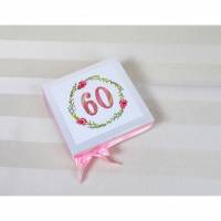 Geldgeschenk 60.ter Geburtstag, rosa, Gutscheinverpackung, Box, Geschenkverpackung, Geburtstagsgeschenk Bild 1