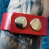 Armband mit 3 Click-Button türkisfarbend, Rot Bild 3