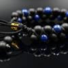 Herren Doppel-Armband aus Edelsteinen Lapis Lazuli und Onyx mit Knotenverschluss, Makramee Armband, 8 mm Bild 2