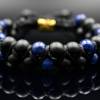 Herren Doppel-Armband aus Edelsteinen Lapis Lazuli und Onyx mit Knotenverschluss, Makramee Armband, 8 mm Bild 7