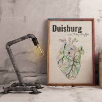 Stadtkarte DUISBURG - Deine Lieblingsstadt I Digitaldruck Stadtplan citymap City Poster Kunstdruck Stadt Karte Bild 1