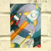 Postkarte Raketen und Astronaut Bild 3