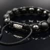 Herren Armband aus Edelsteinen Lava Hämatit und Onyx mit Knotenverschluss, Makramee Armband, 10 mm Bild 4