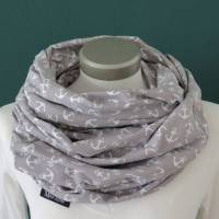 XXL Loop Stillloop Stillschal extrabreit Baumwolle Anker grau-weiß Jersey Geschenk zur Geburt Bild 1