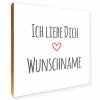 Holzbild "Ich liebe Dich" personalisiert Geschenk Spruch Holzschild, 15x15 cm aufhängen o. hinstellen Geburt Hochzeit Dankeschön Wandbild Bild 4