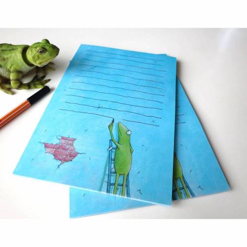 Notizfrosch "viele Worte", 2 Notizblöcke A5