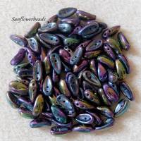 30 Chilli beads schwarz blau irisierend Bild 1