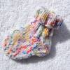 Socken Babysocken Erstlingssocken Stricksocken Baby weiß bunt vegan gestrickt 0 - 6 Monate Bild 2