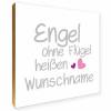 Holzbild "Engel ohne Flügel" personalisiert Geschenk Spruch Holzschild, 15x15 cm aufhängen hinstellen Geburt Hochzeit Dankeschön Wandbild Bild 7