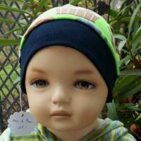 Kindermütze/Beanie wendbar ab 18 Monaten - Drachen grau türkis Bild 4