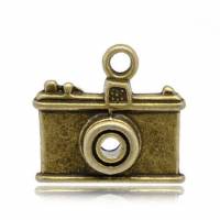 10 Anhänger Kamera  bronze, charm, charms,  14565 Bild 1