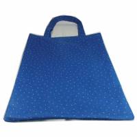 Einkaufstasche Stoffbeutel blau Punkte Punkt weiß Tasche handmade Bild 1