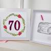 Geldgeschenk 70.ter Geburtstag, pink, Gutscheinverpackung, Box, Geschenkverpackung, Geburtstagsgeschenk Bild 3