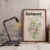 Stadtkarte DORTMUND - Deine Lieblingsstadt I Digitaldruck Stadtplan citymap City Poster Kunstdruck Stadt Karte Bild 1