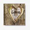 Baumherz LOVE Romantisches Bild auf Holz Leinwand Print Wanddeko Landhausstil Rustikal Shabby Chic handmade kaufen Bild 3