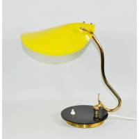 50er Jahre Tischlampe Leuchte Kunststoff zeitlos stil novo  mid century fifties Acryl Plexiglas gelb schwarz vintage Bild 1