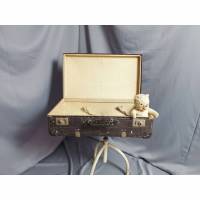 Alter shabby Koffer, vintage Pappkoffer in braun Bild 1