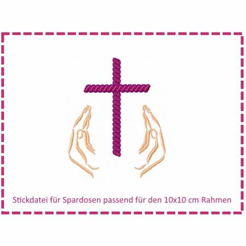 Stickdatei für Spardosen Kreuz 2 10x10