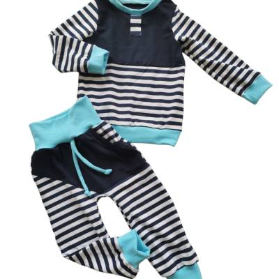 2 tlg.Set aus Pumphose und Pulli in den Gr 74/80 bis  122 aus Jersey