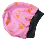 Kindermütze/Beanie wendbar ab 18 Monaten - Wale/Monster grau rosa Bild 1