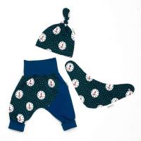 Baby Frühchen Jungen Mädchen Unisex Set Pumphose-Mütze-Tuch maritim "Royal Anker" Geschenk Geburt Bild 1