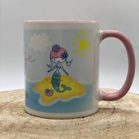 Tasse "Meerjungfrau", personalisiert mit Name und ggf. Geburtstagszahl inkl. Geschenkverpackung Bild 1