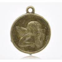5 Anänger, Münze, Münzen, Vintage-Stil, bronze, charm, charms, rund,Engel, 13776 Bild 1