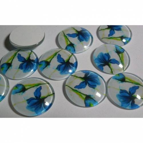 5 Cabochon, Cabochons,Blume, Blumen, Glascabochons,20mm
