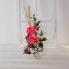 klassisches Tischgesteck mit pinken Rosen, ganzjähriges Gesteck, Tischdekoration, Bild 4