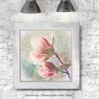 MAGNOLIA Blumenbild auf Holz Leinwand Kunstdruck Frühlingsblumen Wanddeko Landhausstil Shabby Chic Vintage Style kaufen Bild 8