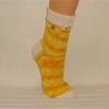 handgestrickte Socken, Strümpfe Gr. 41/42, Damensocken in sonnengelb, gelb, orange und natur, Einzelpaar Bild 4