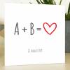 Holzbild "A + B = Liebe" personalisiert Geschenk Namen Holzschild, 15x15 cm aufhängen hinstellen Taufe Geburt Hochzeit Dankeschön Wandbild Bild 2