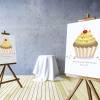 Gästebuch Hochzeit Fingerabdruck Leinwand Personalisiert Cupcake Torte Brautpaar Geschenk Hochzeitsdekoration Namen 50x50 cm Keilrahmen Bild 9