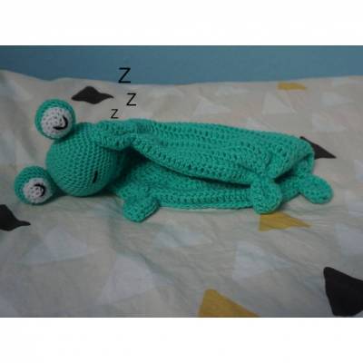 Häkelanleitung Schmusetuch Frosch Quaki