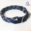 Leine Halsband Set blau goldbeige weiß, für mittelgroße Hunde, verstellbar Bild 10