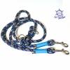 Leine Halsband Set blau goldbeige weiß, für mittelgroße Hunde, verstellbar Bild 3