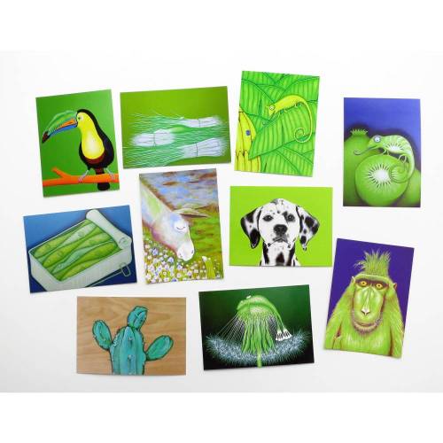 KUNZTPOSTKARTEN im 10er-Set, Postkarten, Kunstpostkarten, witzige Postkarten, Mitbringsel, kleinesgeschenk, Tierpostkarten, Tierkarten