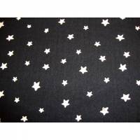 Stoff Baumwolle Musselin Double Gauze weisse Sterne  schwarz weiß Blusenstoff Spucktuch Kleiderstoff Bild 1