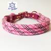 Leine Halsband Set rosa bordeaux pink weiß, für mittelgroße Hunde, verstellbar Bild 4