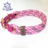 Leine Halsband Set rosa bordeaux pink weiß, für mittelgroße Hunde, verstellbar Bild 6