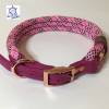 Leine Halsband Set rosa bordeaux pink weiß, für mittelgroße Hunde, verstellbar Bild 9