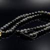Herren Halskette aus Edelsteinen Onyx Lava Achat mit Knotenverschluss, Länge 57 cm Bild 7