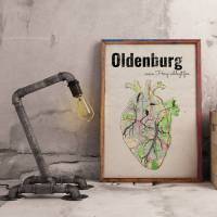 Stadtkarte OLDENBURG - Deine Lieblingsstadt I Digitaldruck Stadtplan citymap City Poster Kunstdruck Stadt Karte Bild 1