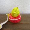 Eifrosch Zitrone, Froschfigur, kleiner Frosch, Zitrone, Froschplastik, Mini Frosch, Ei, kleine Skulptur, kleine Plastik, witzige Skulptur Bild 2