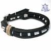 Edles Hundehalsband verstellbar schwarz silber Leder und Schnalle Edelstahl Bild 2