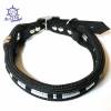 Edles Hundehalsband verstellbar schwarz silber Leder und Schnalle Edelstahl Bild 4