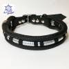 Edles Hundehalsband verstellbar schwarz silber Leder und Schnalle Edelstahl Bild 5