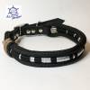 Edles Hundehalsband verstellbar schwarz silber Leder und Schnalle Edelstahl Bild 6