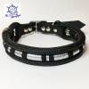 Edles Hundehalsband verstellbar schwarz silber Leder und Schnalle Edelstahl Bild 7