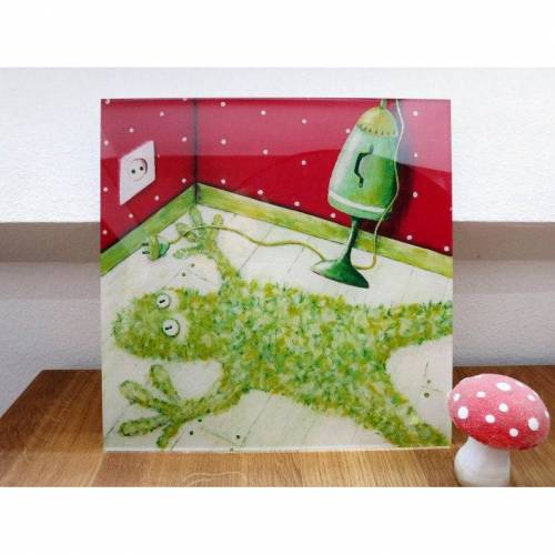 Flokatifrosch, Druck hinter Acrylglas, Frosch, Froschbild, witziges Bild, Bild für Kinderzimmer, Bild als Geschenk